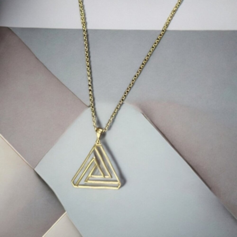 Handmade Sterling Silver Gold Plated Origami Pendant